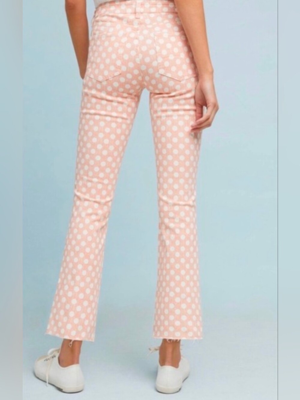 PILCRO Polka Dot Pink Kick-out Flare Pants - Women